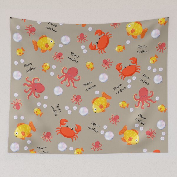Item preview, Cute lovely pattern of marine creatures, fish، bubbles, caporia, octopus, jelly fish T shirt designed and sold by Humanity brush .