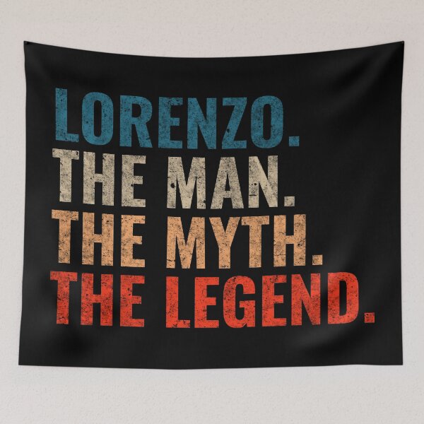 Item preview, Lorenzo The Man The Myth The Legend Lorenzo Name Retro 70s distress designed and sold by Teelogic.