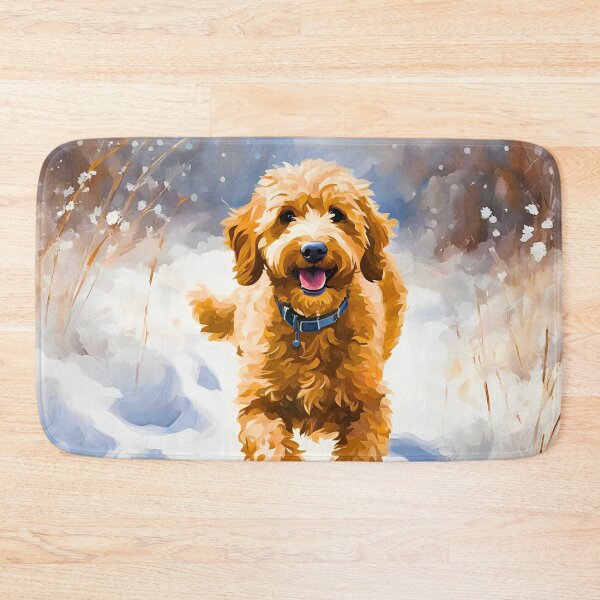 Item preview, Mini Goldendoodle in Winter Scene – Impressionist Painting Style designed and sold by Fredster1966.