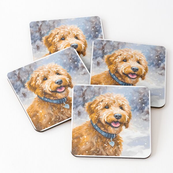 Item preview, Goldendoodle in Winter Scene – Impressionist Painting Style designed and sold by Fredster1966.