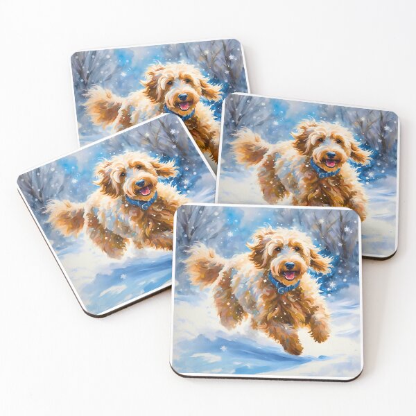 Item preview, Labradoodle in a Winter Wonderland – Impressionist Painting Style designed and sold by Fredster1966.