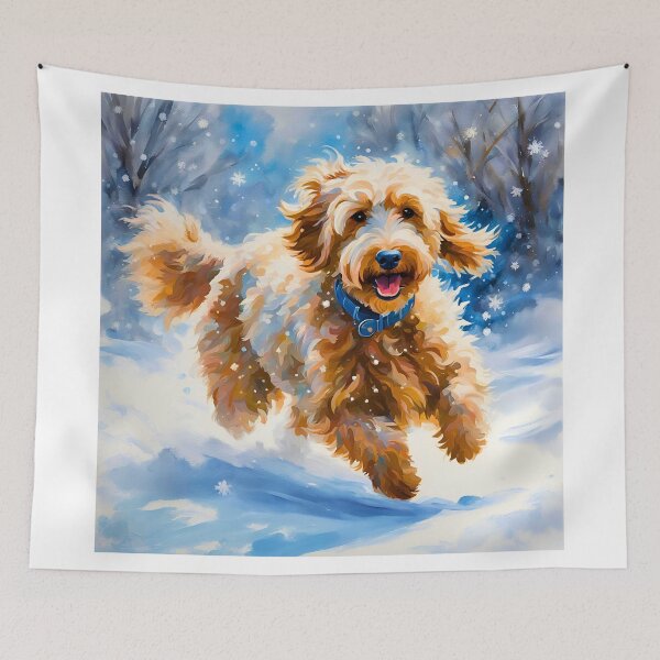 Item preview, Labradoodle in a Winter Wonderland – Impressionist Painting Style designed and sold by Fredster1966.