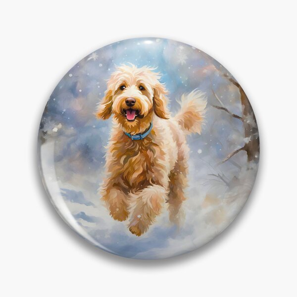 Item preview, Labradoodle in a Snowy  Winter Wonderland – Impressionist Painting Style designed and sold by Fredster1966.