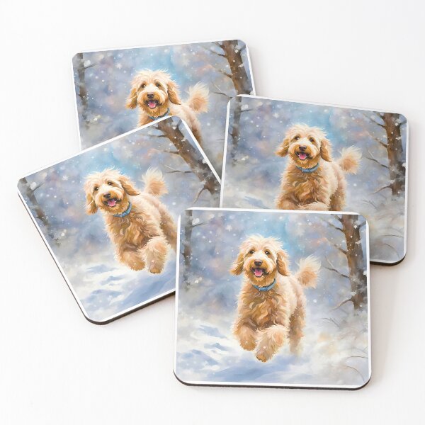 Item preview, Labradoodle in a Snowy  Winter Wonderland – Impressionist Painting Style designed and sold by Fredster1966.
