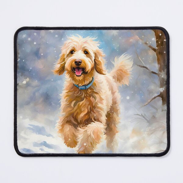 Item preview, Labradoodle in a Snowy  Winter Wonderland – Impressionist Painting Style designed and sold by Fredster1966.