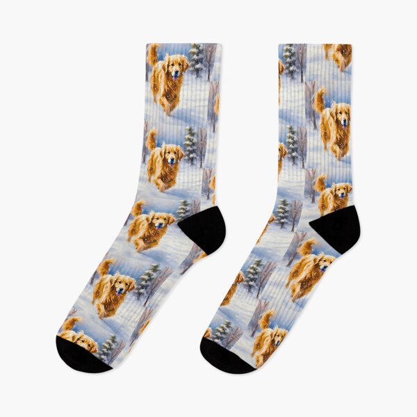 Item preview, Golden Retriever in a Winter Wonderland – Impressionist Painting Style designed and sold by Fredster1966.