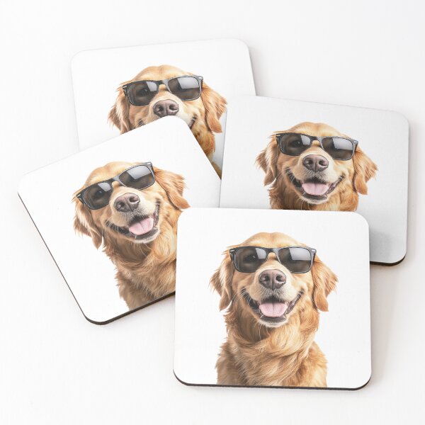 Item preview, Funny cool Golden Retriever Dog wearing sunglasses designed and sold by LazyOwlStore.