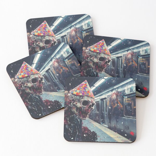 Item preview, NYC Subway Zombie's Spooky Party Hat Bash designed and sold by PiranhaEatFashion.