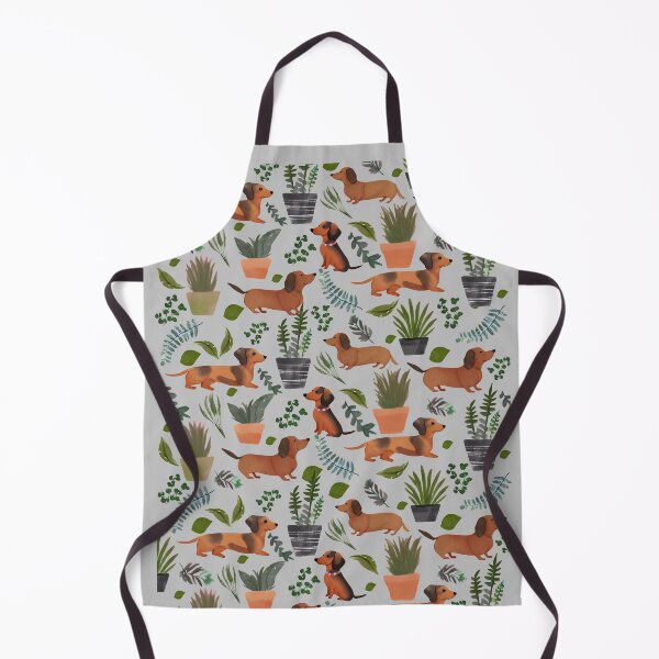 Item preview, Happy Dachshund Sausage Dog with Plants designed and sold by WikzyStore.