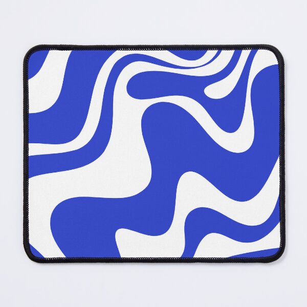 Item preview, Retro Liquid Swirl Contemporary Abstract Pattern 2 in Cobalt Blue and White designed and sold by kierkegaard.