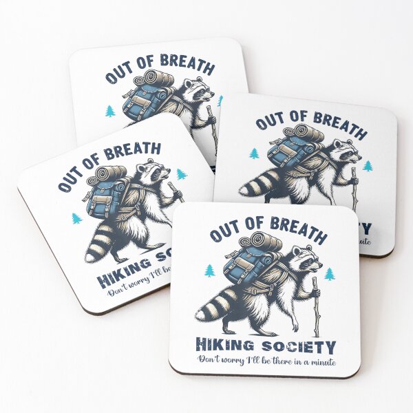 Item preview, Out Of Breath Hiking Society Funny Raccoon Camping Lover designed and sold by Wisppiaa.