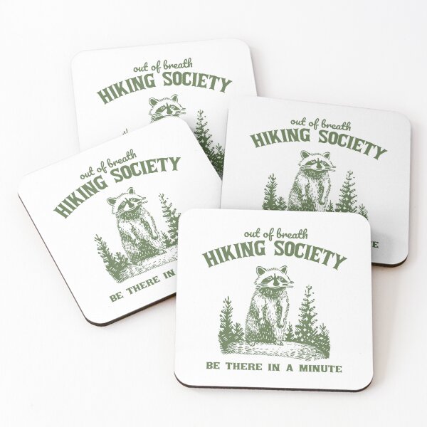 Item preview, Out Of Breath Hiking Society Funny Raccoon Hiker Nature Love designed and sold by Wisppiaa.