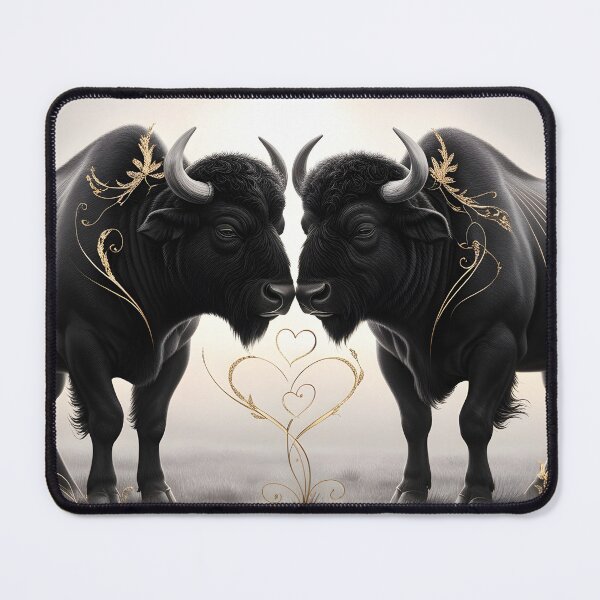 Item preview, Golden Hearts Buffalo Love - Romantic Valentine's Day Art by LaLi Designs designed and sold by LaLi-Designs.