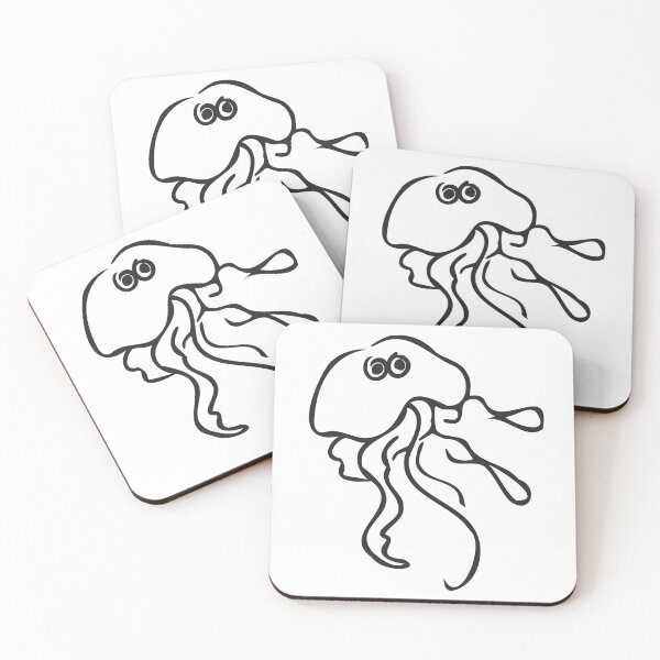 Item preview, sketch of a cute jellyfish in cartoon style designed and sold by alina-k-design.