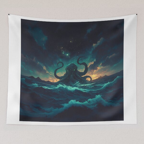Item preview, Kraken in Ocean Under Starry Night designed and sold by Christian Weiss.