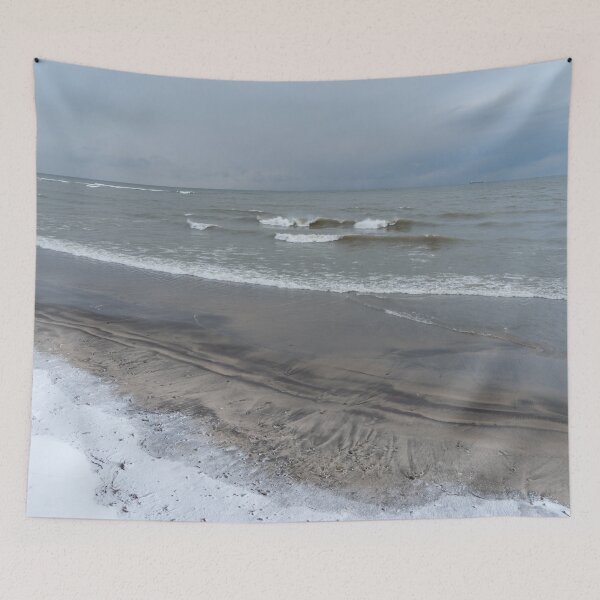 Item preview, Snow Sand and Rolling Waves Beachscape designed and sold by Georgia Mizuleva.