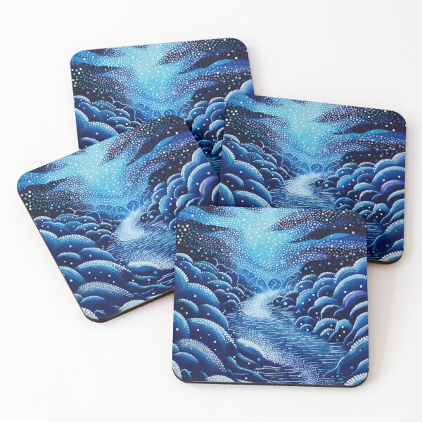 Item preview, Aboriginal Inspired Dot Art - Winter Waterfall designed and sold by GrinGalore.