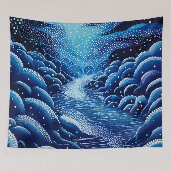 Item preview, Aboriginal Inspired Dot Art - Winter Waterfall designed and sold by GrinGalore.