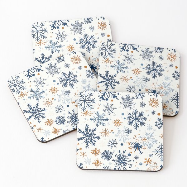 Item preview, Geometric Snowflake Art in Cool Winter Tones designed and sold by Piotrek0001.