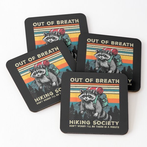 Item preview, Out Of Breath Hiking Society Raccoon Hiking designed and sold by Wisppiaa.