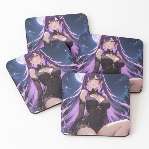 Item preview, Anime Girl with Long Purple Hair designed and sold by ByteyCreatives.