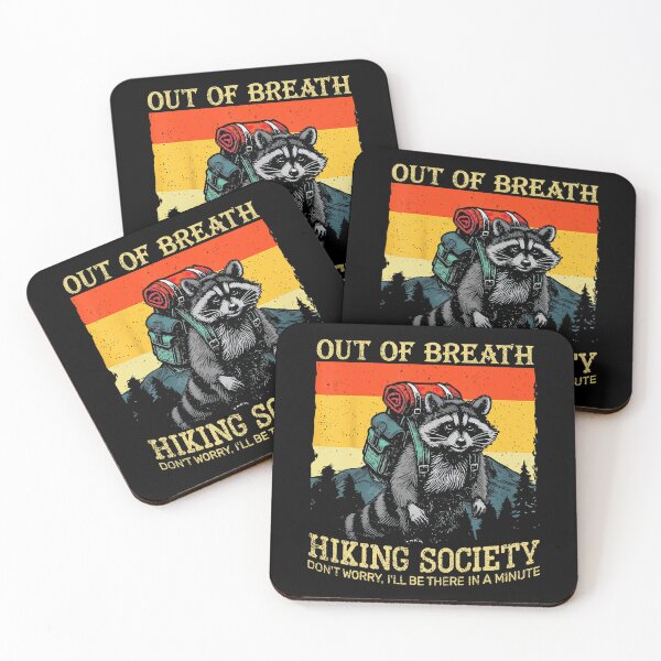Item preview, Out Of Breath Hiking Society Retro Raccoon Camping designed and sold by Wisppiaa.