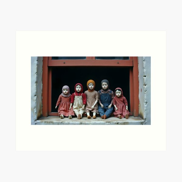 Item preview, Old dolls in a window designed and sold by Palatinasart.