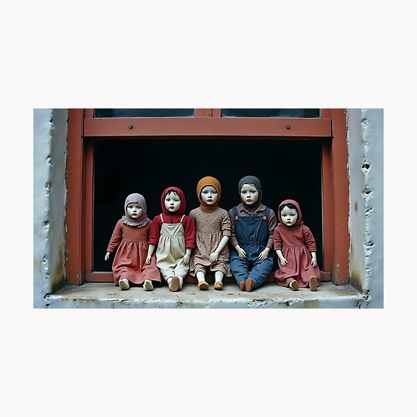 Item preview, Old dolls in a window designed and sold by Palatinasart.