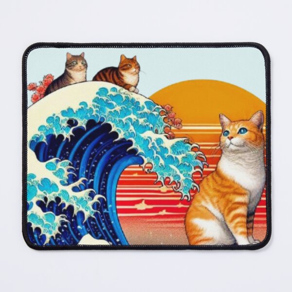 Item preview, The Great Wave off Kanagawa with cats, Mashup designed and sold by CristalleLisa.