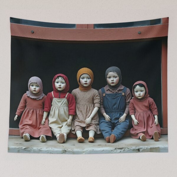 Item preview, Old dolls in a window designed and sold by Palatinasart.
