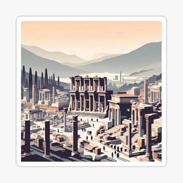 Item preview, Ancient City of Ephesus Minimalism Art Style designed and sold by artofuniverse.