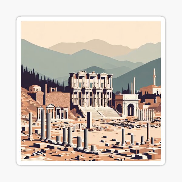 Item preview, Ancient City of Ephesus Minimalism Art Style designed and sold by artofuniverse.