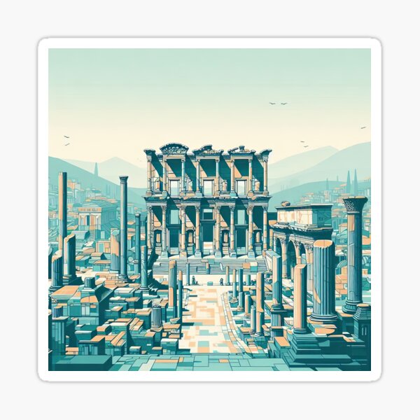 Item preview, Ancient City of Ephesus Minimalism Art Style designed and sold by artofuniverse.
