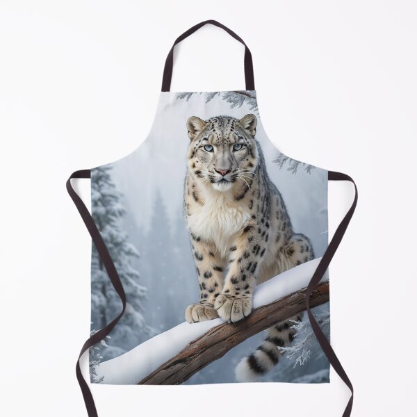 Item preview, Silent Watcher: Snow Leopard in a Winter Tree designed and sold by RK - Shop.