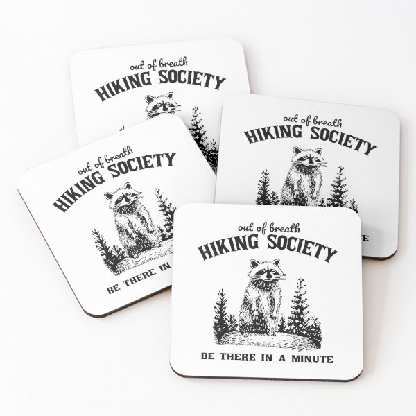 Item preview, Raccoon Out Of Breath Hiking Society Retro Hiker Nature Love designed and sold by Wisppiaa.