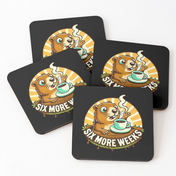 Item preview, Funny Groundhog Day Cartoon | Coffee Lover Humor designed and sold by BunBuntheDog-.