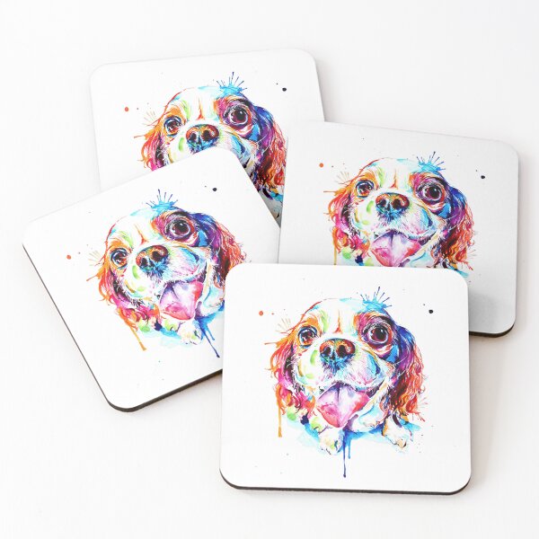 Item preview, Cavalier King Charles Spaniel Dog Colorful Art designed and sold by doodIllustrate.