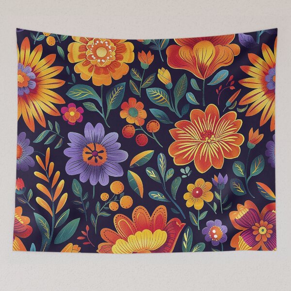 Item preview, Mexican Folklore Blooms Pattern designed and sold by Vilemo.