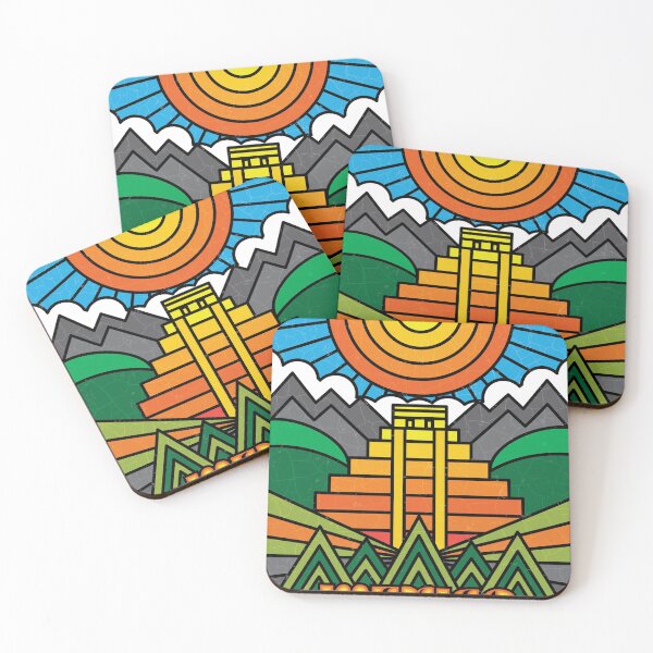 Item preview, Mexican Art, Cinco de Mayo, Aztec pyramids, Mexican folklore vintage retro design designed and sold by Cheeky Companions.