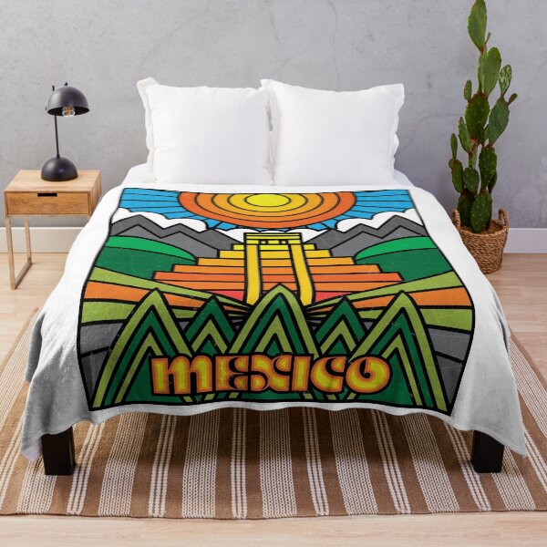 Item preview, Mexican Art, Cinco de Mayo, Aztec pyramids, Mexican folklore vintage retro design designed and sold by Cheeky Companions.