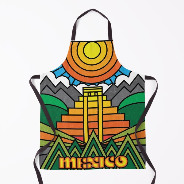 Item preview, Mexican Art, Cinco de Mayo, Aztec pyramids, Mexican folklore vintage retro design designed and sold by Cheeky Companions.