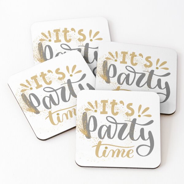 Item preview, It’s Party Time - Fun and Festive Design - Grey and Gold designed and sold by Kitimouna.