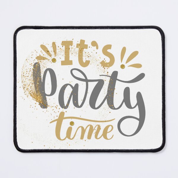 Item preview, It’s Party Time - Fun and Festive Design - Grey and Gold designed and sold by Kitimouna.