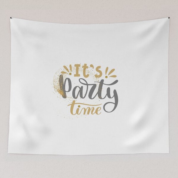 Item preview, It’s Party Time - Fun and Festive Design - Grey and Gold designed and sold by Kitimouna.