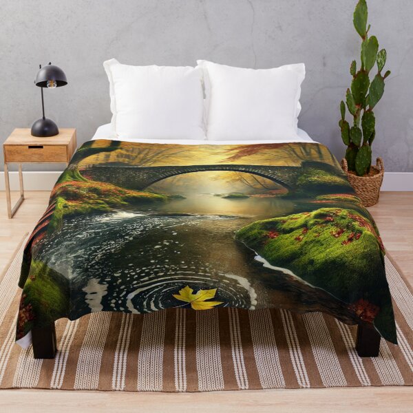 Item preview, Autumn Bridge Over Tranquil Stream designed and sold by QuirkWears.