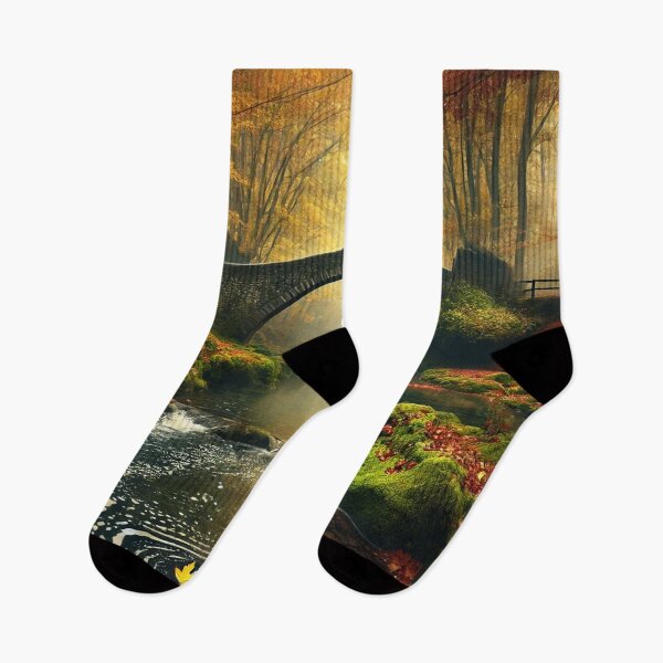 Item preview, Autumn Bridge Over Tranquil Stream designed and sold by QuirkWears.