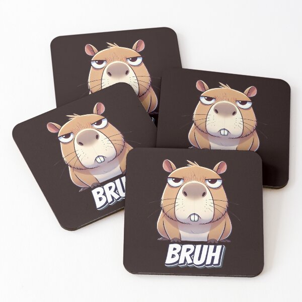 Item preview, Capybara Bruh Grumpy Meme Design designed and sold by Whimsy Pop.
