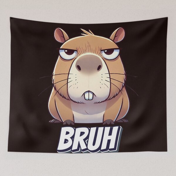 Item preview, Capybara Bruh Grumpy Meme Design designed and sold by Whimsy Pop.