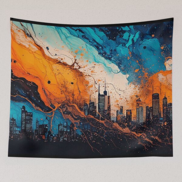 Item preview, A digital painting of dramatic skyline with vibrant colors. designed and sold by mc-webdesign.