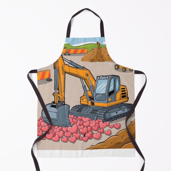 Item preview, Excavator digging hearts on construction site designed and sold by wzetart.